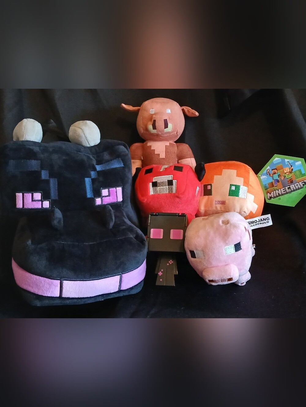 Minecraft Plush Toy Bundle - Asst.Colors (Black, Pink, Red, Orange, Tan) FF#454